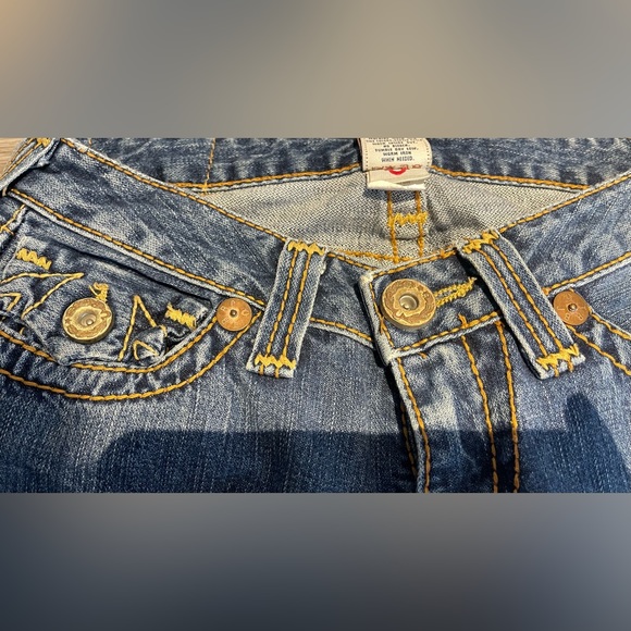 Vintage True Religion Jeans Snap Pocket Low Rise No Stretch Sz 26 Light Blue USA - Picture 9 of 12